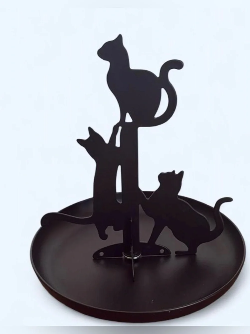 Black cat metal jewelry holder unique whimsigoth witchy